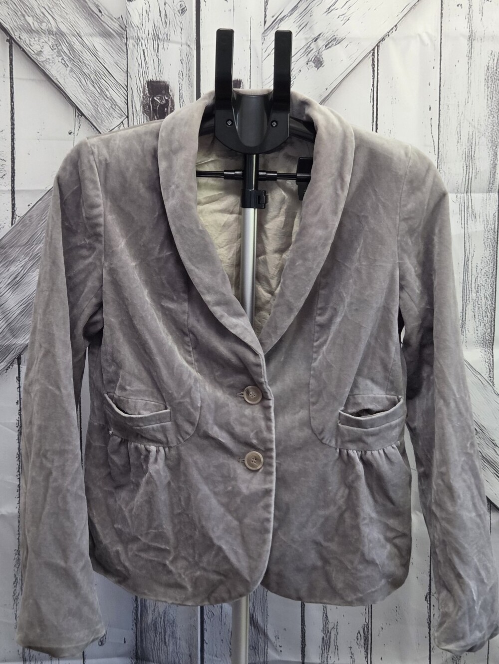 J Crew Grey Velvet Blazer Size 10